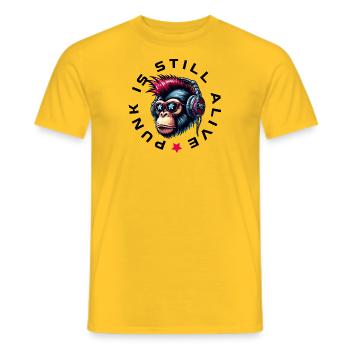 Punk is still alive 2 - Men's T-Shirt - yellow - Front - AI Model Male 178 dark (178cm)