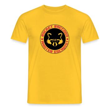 Rocket-Waschbär voll Logo - Männer T-Shirt - Gelb - Vorne - AI Model Male 178 dark (178cm)