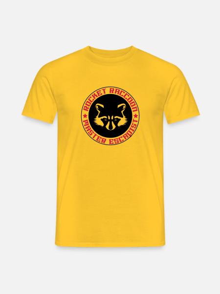Rocket-Waschbär voll Logo - Männer T-Shirt - Gelb
