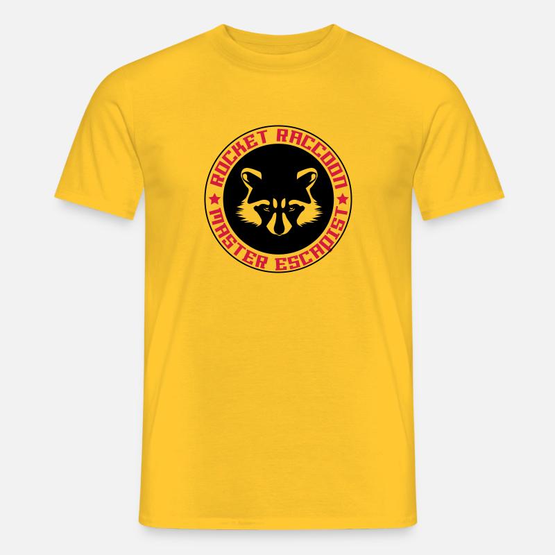 Rocket-Waschbär voll Logo - Männer T-Shirt - Gelb