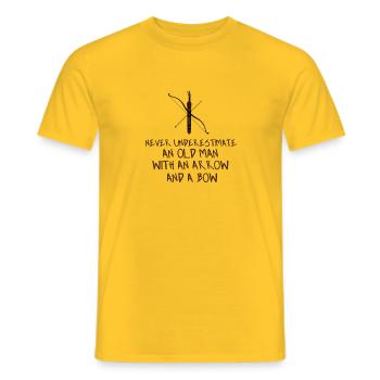 Archery Archer Hobby Gift Arrow - Men's T-Shirt - yellow - Front - AI Model Male 178 dark (178cm)
