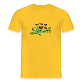 Buch Bücher Lesen Bücherwurm Hobby Geschenk Leser - Männer T-Shirt - Gelb - Vorne - AI Model Male 178 dark (178cm)