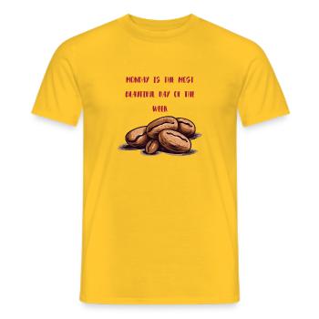 Monday is the best day of the week - Men's T-Shirt - yellow - Front - AI Model Male 178 dark (178cm)