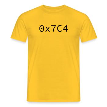 1988 Hexadecimal - Men's T-Shirt - yellow - Front - AI Model Male 178 dark (178cm)