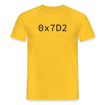 2002 Hexadecimal - Men's T-Shirt - yellow - Front - AI Model Male 178 dark (178cm)