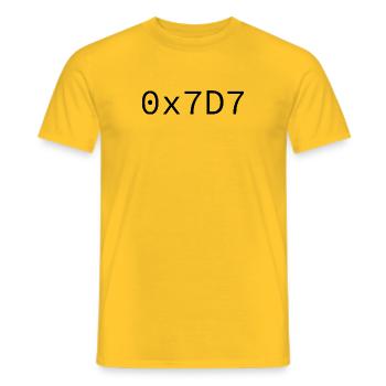 2007 Hexadecimal - Men's T-Shirt - yellow - Front - AI Model Male 178 dark (178cm)
