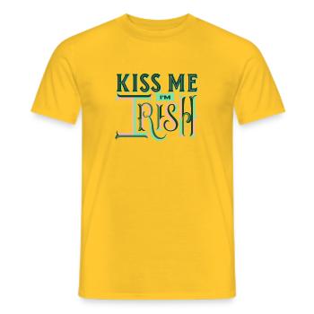 Kiss Me I'm IRISH - Men's T-Shirt - yellow - Front - AI Model Male 178 dark (178cm)