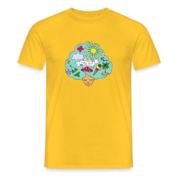 L'été est là! - T-shirt homme - jaune - Devant - AI Model Male 178 dark (178cm)