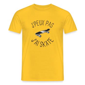 J'peux pas, j'ai skate - T-shirt homme - jaune - Devant - AI Model Male 178 dark (178cm)