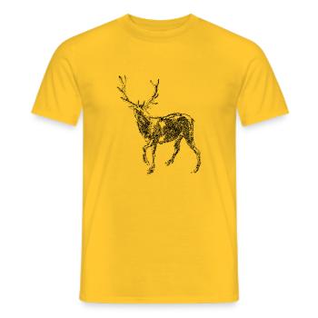 Cerf noir - T-shirt homme - jaune - Devant - AI Model Male 178 dark (178cm)