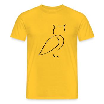 Owl Line Art - Minimaliste - T-shirt homme - jaune - Devant - AI Model Male 178 dark (178cm)