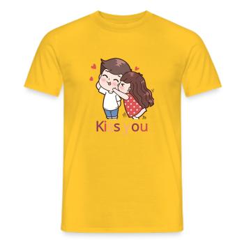 Love - T-shirt homme - jaune - Devant - AI Model Male 178 dark (178cm)