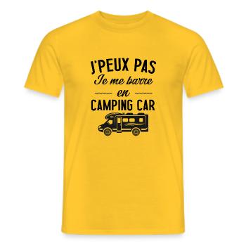 Je peux pas je me barre en camping car - T-shirt homme - jaune - Devant - AI Model Male 178 dark (178cm)