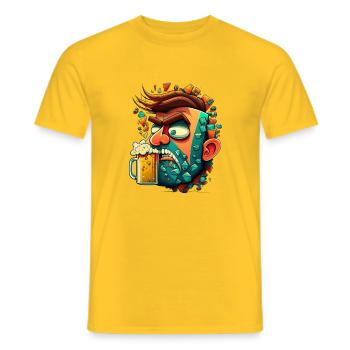 Kreatives Bier Design, lustiger Bierliebhaber - Männer T-Shirt - Gelb - Vorne - AI Model Male 178 dark (178cm)