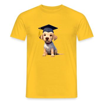 Bachelor Labrador Study Dogs Graduation - T-shirt homme - jaune - Devant - AI Model Male 178 dark (178cm)