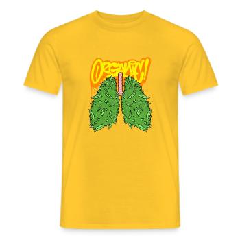 ORCANIC - Men's T-Shirt - yellow - Front - AI Model Male 178 dark (178cm)