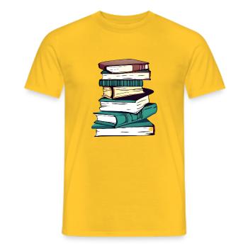 Lecture Livre Amateur Cadeau Livres Lecteur Livre - T-shirt homme - jaune - Devant - AI Model Male 178 dark (178cm)