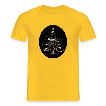 Magical Christmas Tree - Men's T-Shirt - yellow - Front - AI Model Male 178 dark (178cm)