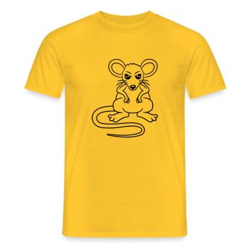 Maus Guckt Böse Wütend Frustriert Sauer Aggressiv - Männer T-Shirt - Gelb - Vorne - AI Model Male 178 dark (178cm)