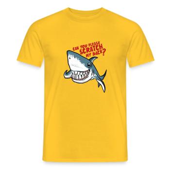Great White Shark Scratch My Back - Men's T-Shirt - yellow - Front - AI Model Male 178 dark (178cm)