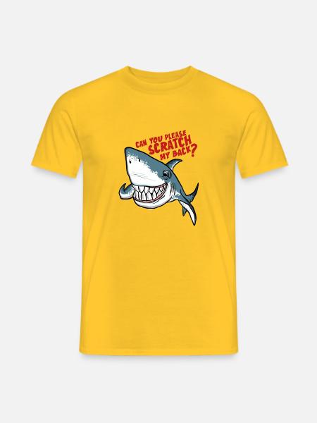 Grand requin blanc gratte mon dos - T-shirt homme - jaune