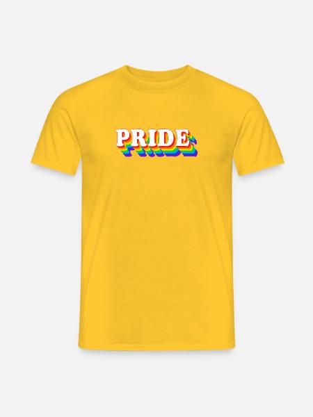 Retro Hippie PRIDE Schatten - Männer T-Shirt - Gelb