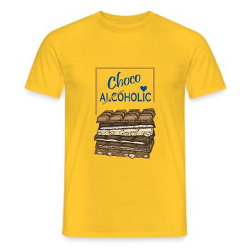 ChocolatHoliker Chocolat Addiction - T-shirt homme - jaune - Devant - AI Model Male 178 dark (178cm)