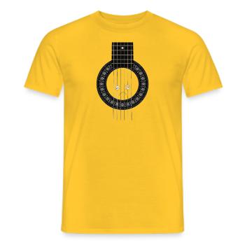 Guitar string music gift - Men's T-Shirt - yellow - Front - AI Model Male 178 dark (178cm)