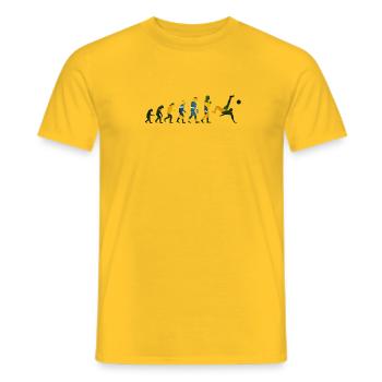 Evolution Fußball Brasilien - Männer T-Shirt - Gelb - Vorne - AI Model Male 178 dark (178cm)