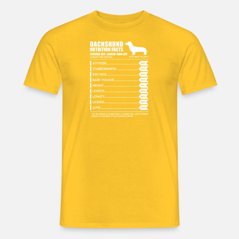 Dackel Nährwerte - Männer T-Shirt - Gelb