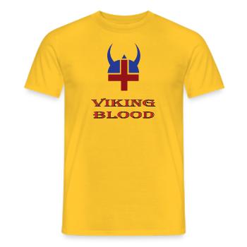 Iceland - Viking Blood - Casque - T-shirt homme - jaune - Devant - AI Model Male 178 dark (178cm)