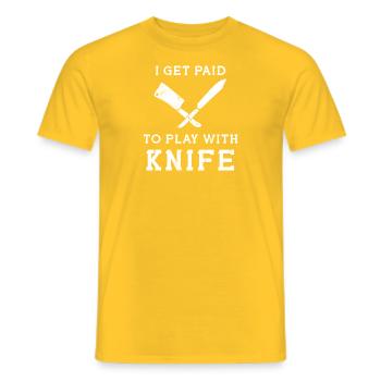 Koch - Chef T-Shirt - Chef - Couteau - Drôle - T-shirt homme - jaune - Devant - AI Model Male 178 dark (178cm)