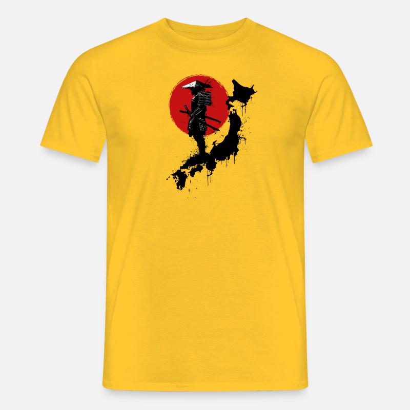 Japanischer Samurai - Männer T-Shirt - Gelb