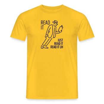 Lisez-le! - T-shirt homme - jaune - Devant - AI Model Male 178 dark (178cm)