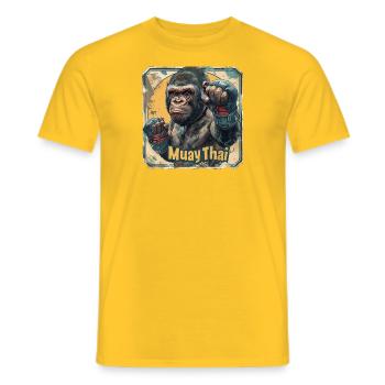 Ambiance urbaine : la mode Muay Thai pour les individualistes - T-shirt homme - jaune - Devant - AI Model Male 178 dark (178cm)