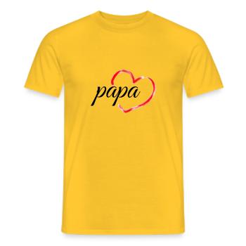 Papa Heart - Men's T-Shirt - yellow - Front - AI Model Male 178 dark (178cm)