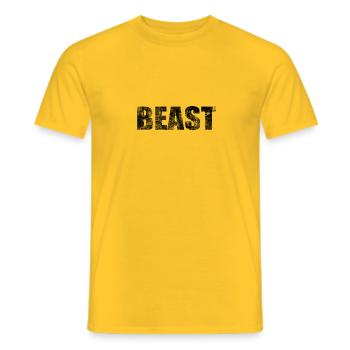 BEAST - Men's T-Shirt - yellow - Front - AI Model Male 178 dark (178cm)