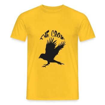Crow, raven - Men's T-Shirt - yellow - Front - AI Model Male 178 dark (178cm)