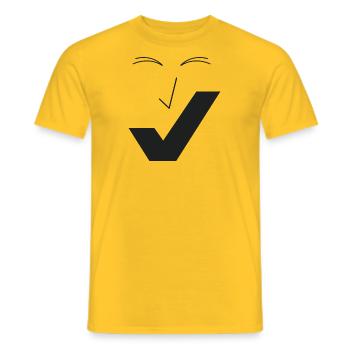 Fine smile - Fine face C01. - Men's T-Shirt - yellow - Front - AI Model Male 178 dark (178cm)