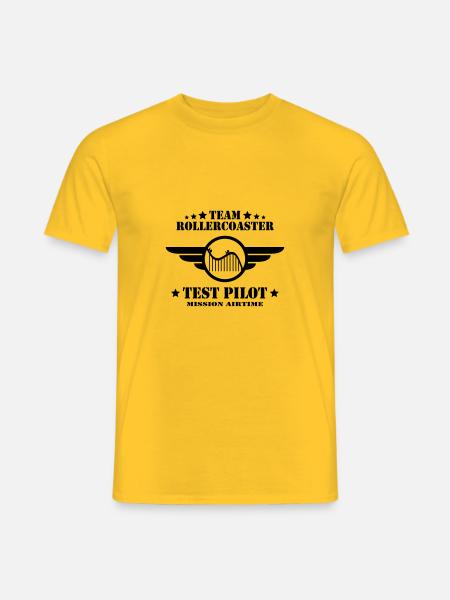 Rollercoaster Test Pilot - Männer T-Shirt - Gelb