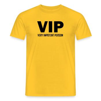 VIP, personne très impuissante, drôle, plaisanter - T-shirt homme - jaune - Devant - AI Model Male 178 dark (178cm)