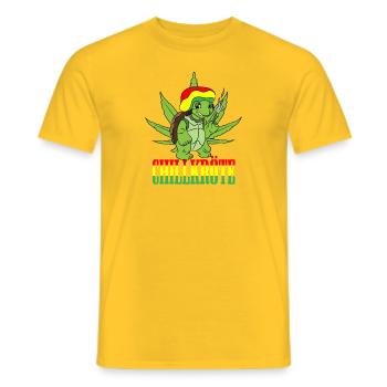 Rasta Chillkröte by the Manzanita´s - Männer T-Shirt - Gelb - Vorne - AI Model Male 178 dark (178cm)