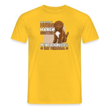 Cockapoo Hundebesitzer lustiges Pudel Gassi Hunde - Männer T-Shirt - Gelb - Vorne - AI Model Male 178 dark (178cm)