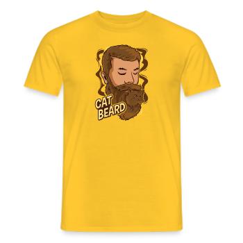 Cat Beard - Men's T-Shirt - yellow - Front - AI Model Male 178 dark (178cm)