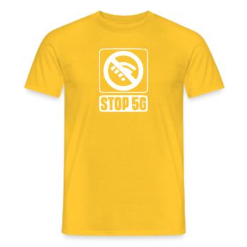 STOP 5G - T-shirt homme - jaune - Devant - AI Model Male 178 dark (178cm)