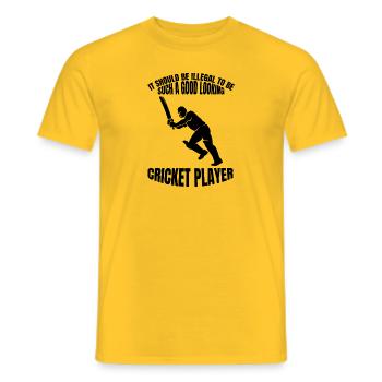 Cricket Slogan Équipe Cricket Cadeau Fan de cricket - T-shirt homme - jaune - Devant - AI Model Male 178 dark (178cm)