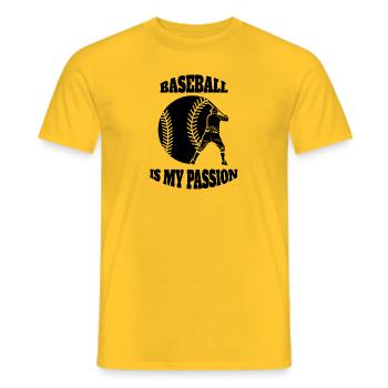 Baseball Lovers Baseball Gift Baseball Game - Men's T-Shirt - yellow - Front - AI Model Male 178 dark (178cm)