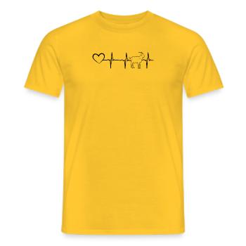 Goat Heartbeat Heart Goat Farmer Goat Heartline Go - Männer T-Shirt - Gelb - Vorne - AI Model Male 178 dark (178cm)