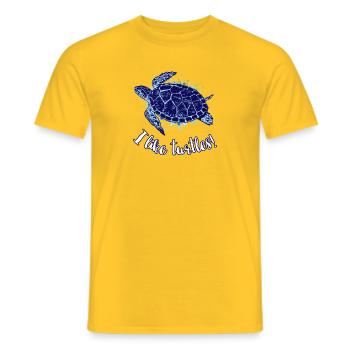 I Like Turtles Schildkröten Wasserschildschröte - Männer T-Shirt - Gelb - Vorne - AI Model Male 178 dark (178cm)