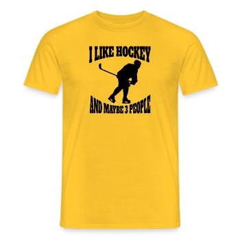 Eishockeyspieler Eishockey Hockeyfan Eishockeyteam - Männer T-Shirt - Gelb - Vorne - AI Model Male 178 dark (178cm)